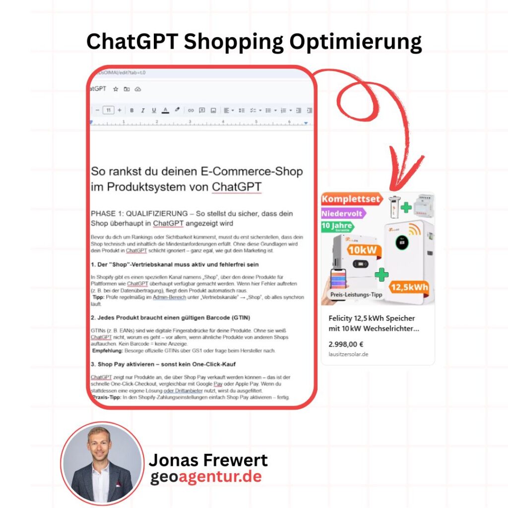 ChatGPT Shopping Optimierung