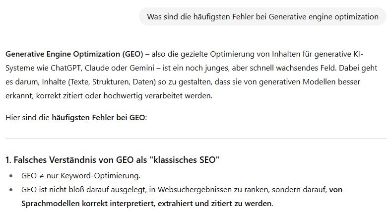 häufige Fehler bei generative engine optimization